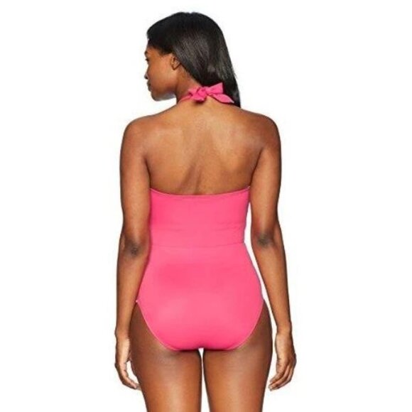 Coastal Wrap Front Halter One Piece Swimsuit M - Picture 3 of 3